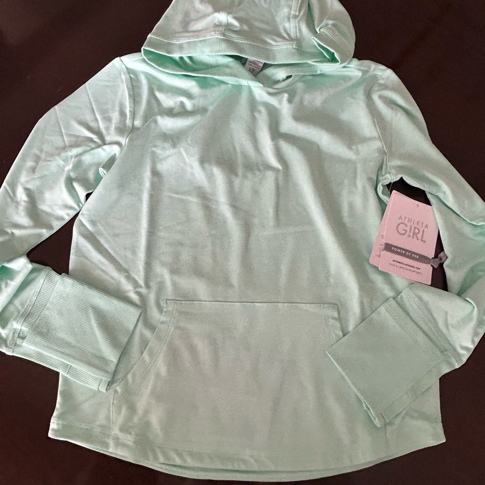 NWT Athleta Girl Mint Up Tempo Green Hoodie
